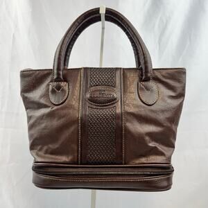 Vintage Dolce Vita Y2K Tote Satchel Handbag Classic Brown Faux Leather Purse Bag